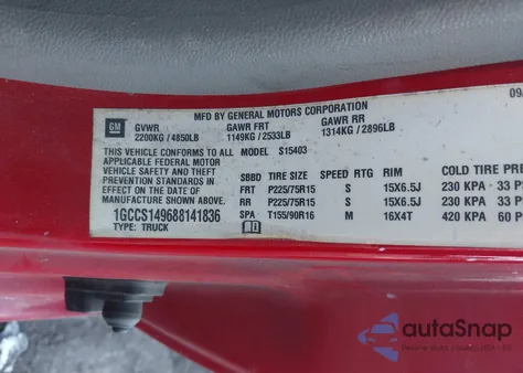 2008 Chevrolet Colorado Ls из США, поврежденный, VIN 1GCCS149688141836